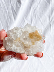Glass Apophyllite Cluster with Stilbite 262g