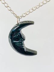Black Obsidian New Moon Pendant