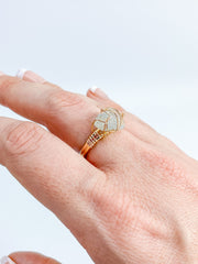 Aquamarine Gold Plated Ring Wire Wrapped