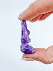 Lepidolite | Prayer Pose Feminine Yoga Carving