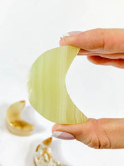 Green Onyx New Moon Carving