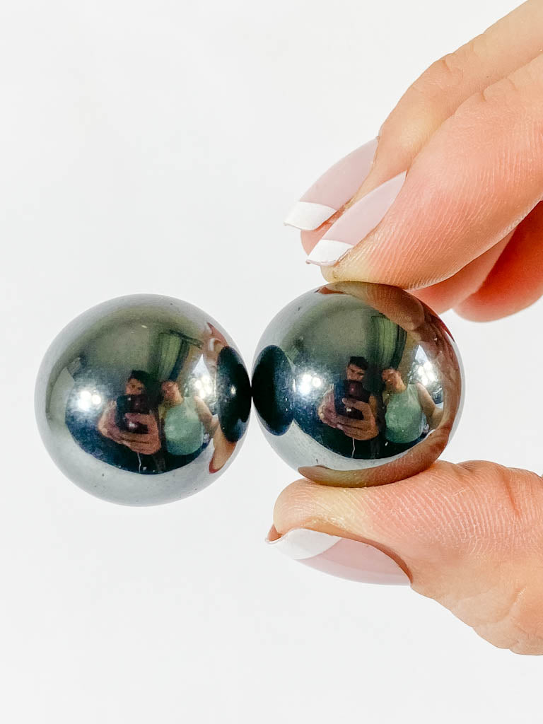 Magnetic Hematite Sphere Pair | Small