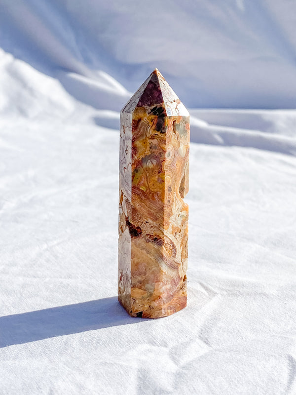 Crazy Lace Agate Polished Point 76g