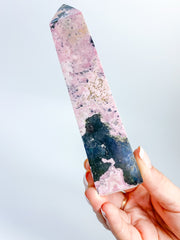 Rhodonite Obelisk with Cavity 322g