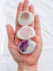 Calming Seer Trio Medium: Amethyst + Rose Quartz + Clear Quartz