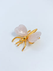 Rose Quartz Dragonfly Carving