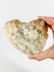 Apophyllite Cluster with Inclusions Heart 605g