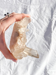 Smoky Himalayan Quartz Cluster with Inclusions 398g