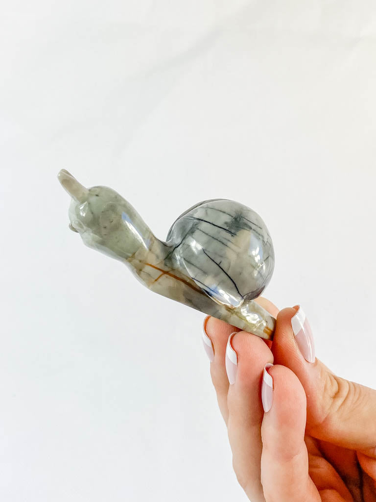 Jasper Snail Carving