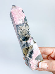 Rhodonite Obelisk with Cavity 322g