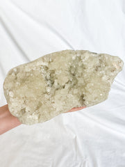 Glass Apophyllite Cluster with Druzy 3kg