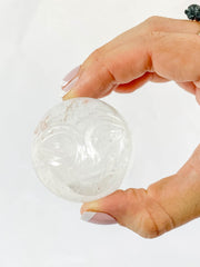 Clear Quartz Sun Face Carving