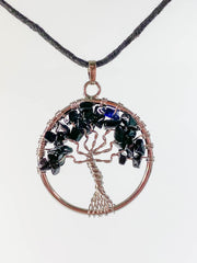 Tree of Life Pendant Black Obsidian