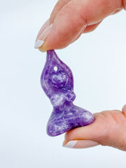 Lepidolite | Prayer Pose Feminine Yoga Carving