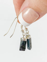 Black Tourmaline Natural Earring Small