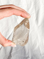 Smoky Quartz Flame with Black Rutile Inclusions 177g