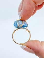 Apatite Gold Plated Ring Wire Wrapped