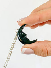 Black Obsidian New Moon Pendant