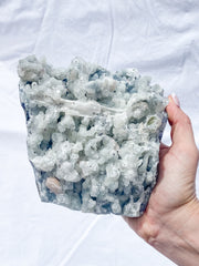 Chalcedony and Apophyllite CutBase Cluster 2.2kg
