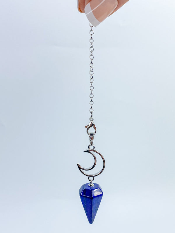 Lapis Lazuli New Moon Polished Pendulum