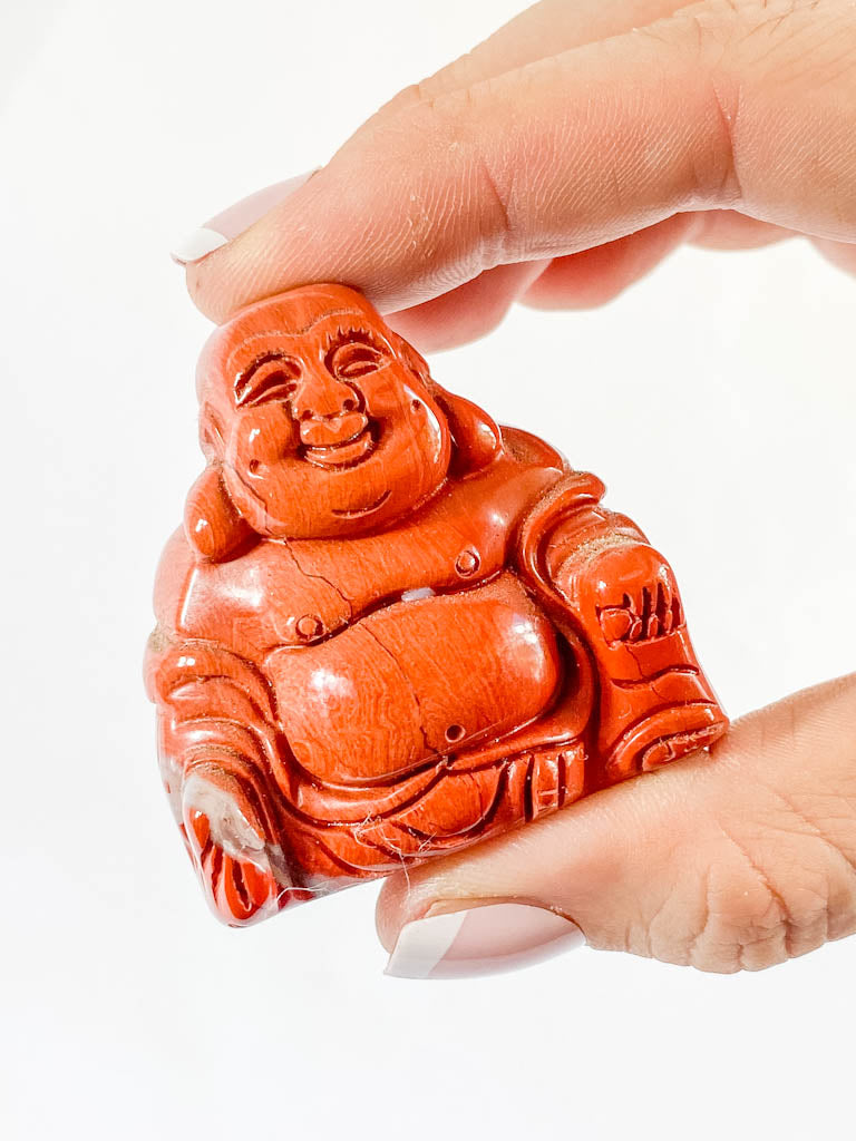 Red Jasper Buddha Carving