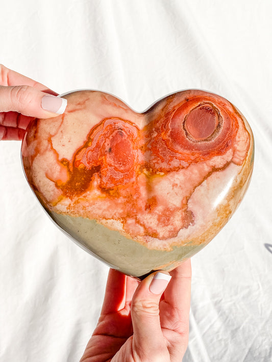 Desert Polychrome Jasper Heart with Stand 2.4kg