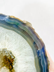Agate and Died Quartz CutBase Geode 5.1kg