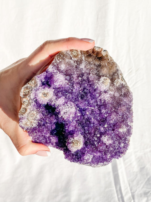 Amethyst CutBase Cluster with Druzy 1.3kg