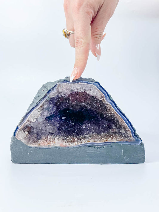 Amethyst Amethyst Pink Purple Druzy and Agate Geode Statement Piece “Faery Cave” 2.4kg