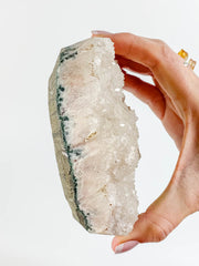 Apophyllite Cluster with Druzy Inclusions 840g