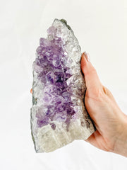 Amethyst Quartz and Calcite Cut Base Cluster 1.2kg