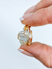 Aquamarine Gold Plated Ring Wire Wrapped