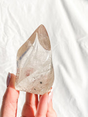 Smoky Quartz Flame with Black Rutile Inclusions 177g