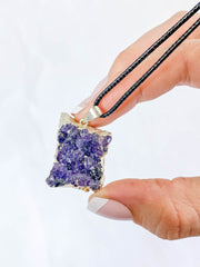 Amethyst Cluster Elegant Silver Plated Necklace