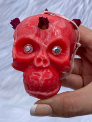 “Candles n Dreams” Sugar Plum Skull Candle Pink