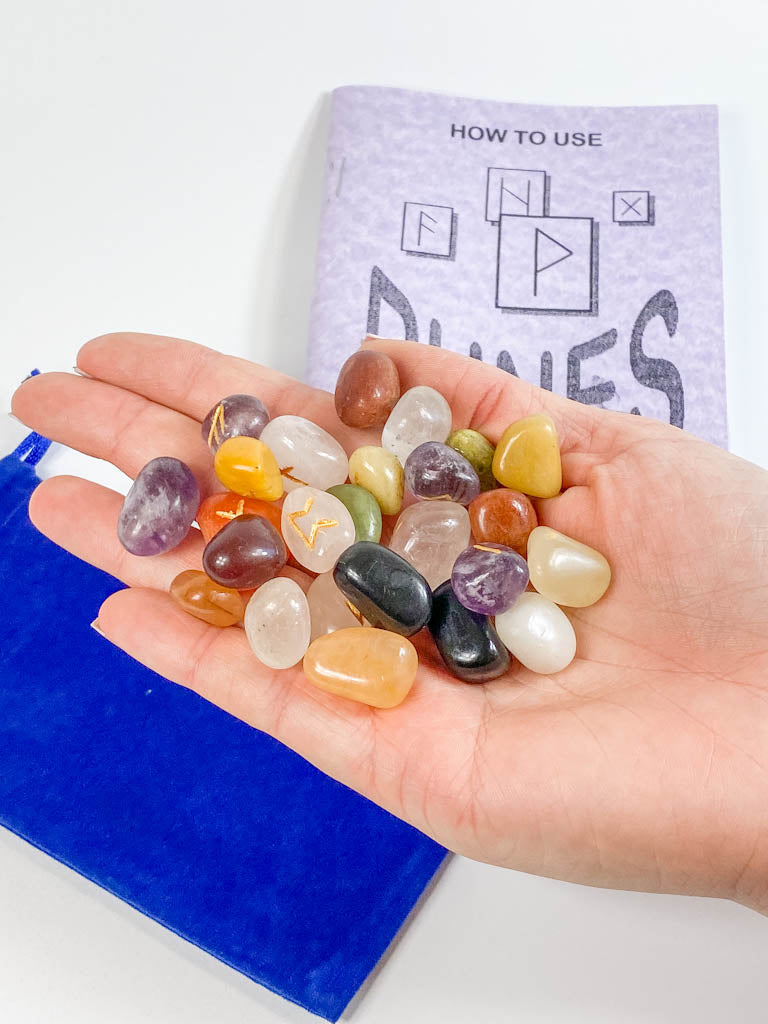 Mixed Crystals Rune Pack | Book, Bag and Tumbled Stones