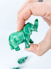 Malachite Elephant Carving