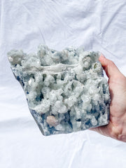 Chalcedony and Apophyllite CutBase Cluster 2.2kg