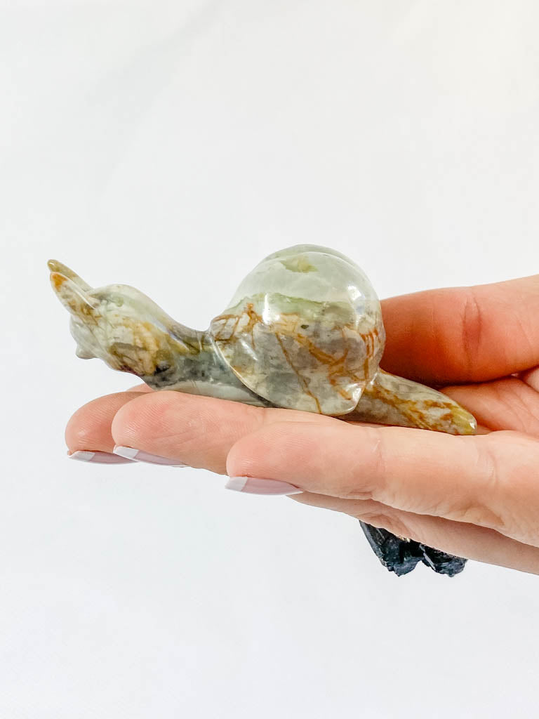Jasper Snail Carving