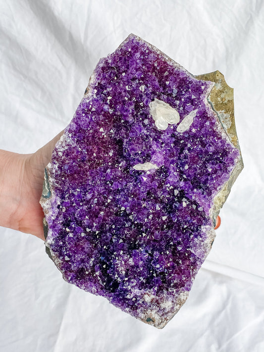 Amethyst Quartz Druzy CutBase Cluster 1.5kg