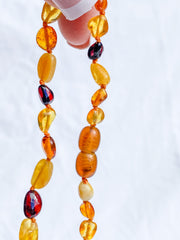 Amber Baby Teething Necklace Polished