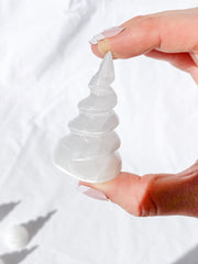 Selenite Unicorn Horn | Small