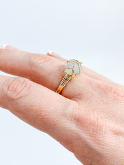 Aquamarine Gold Plated Ring Wire Wrapped