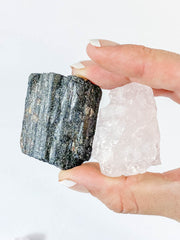 Rose Quartz and Black Tourmaline House Protection | Small