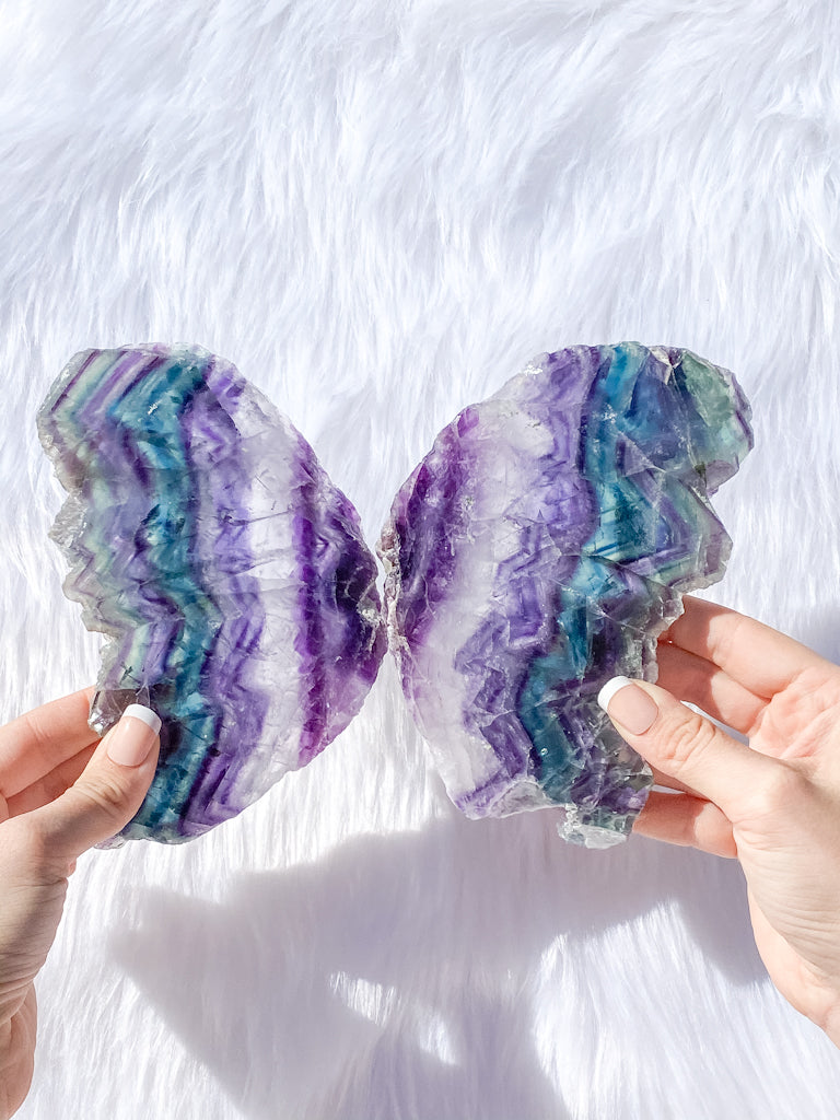 Fluorite Fairy Wings Pair 1.1kg