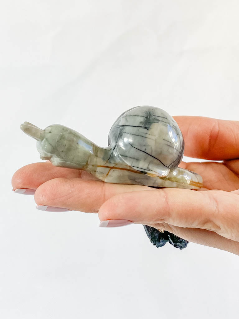 Jasper Snail Carving