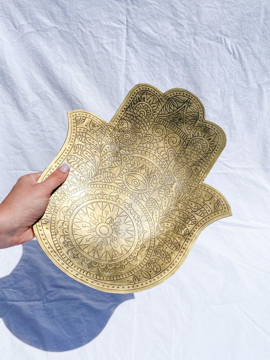 Hamsa Bronze Dish Dark | XX Large