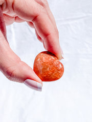 Peach MoonStone Heart | Extra Small