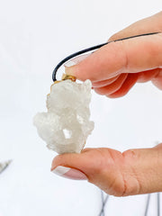 Clear Quartz Cluster Elegant Gold Plated Necklace