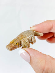 Jasper Crocodile Carving